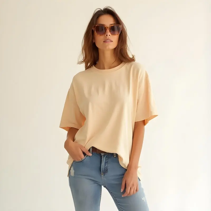Knite Wolf Classic Oversized Peach T-Shirt for Women – Everyday Comfort