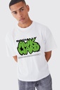 Knite wolf Men's oversize White T-shirt  Premium 180 Gsm graphic print