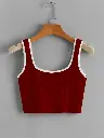 Knite wolf Women's crop top Scoop Neck maroon