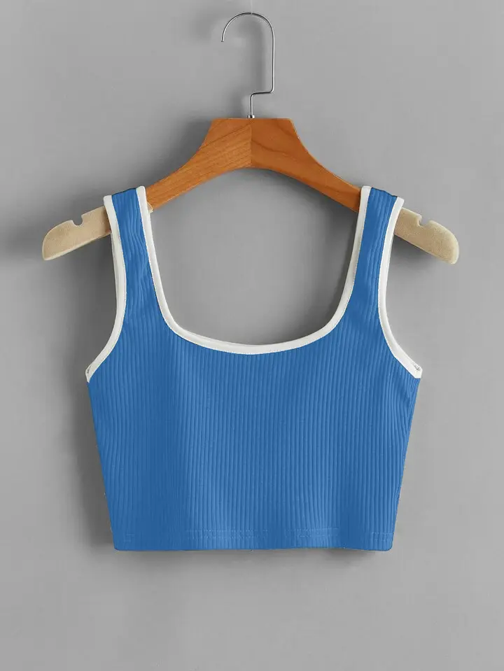 Knite wolf Women's crop top Scoop Neck Blue