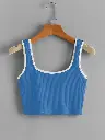 Knite wolf Women's crop top Scoop Neck Blue