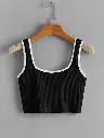 Knite wolf Women's crop top Scoop Neck Black