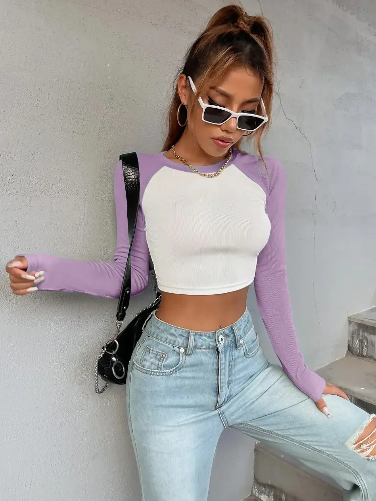 Knite Wolf Women’s Full Sleeve RaglanTop – Premium Knit Fabric, Comfortable & Stylish