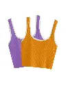 Knite Wolf Premium Women's Crop Top with Contrast Scoop Desgin ( Pack of 2 color)