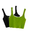Knite Wolf Premium Women's Crop Top with Contrast Scoop Desgin ( Pack of 2 color)