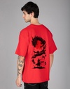 Knite wolf Mens overize premium t-shirt Dragon print 180 gsm  Red