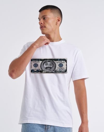 [KW-OVERSIZE-MONEY] Knite wolf Men's oversize White T-shirt  Premium 180 Gsm with emoji money