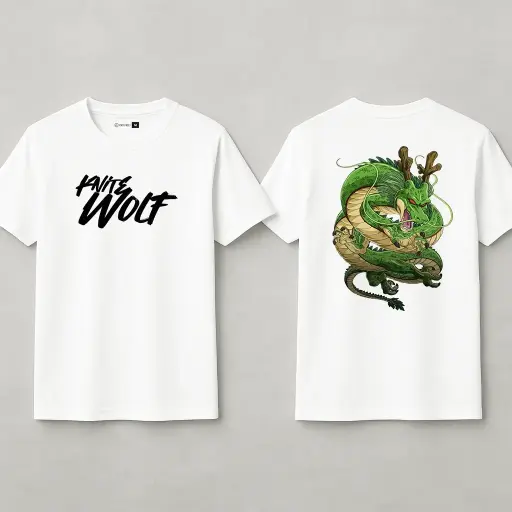 Knite Wolf Men's White Dry-Fit Polyester Printed T-Shirt | Front & Back Graphic | Activewear for Gym, Sports & Casual Use