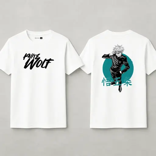 Knite Wolf Men's White Dry-Fit Polyester Printed T-Shirt | Front & Back Graphic | Activewear for Gym, Sports & Casual Use