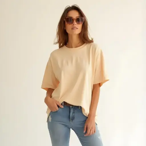 Knite Wolf Classic Oversized Peach T-Shirt for Women – Everyday Comfort