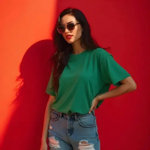 Knite Wolf Oversized Green T-Shirt for Women – Fresh & Trendy