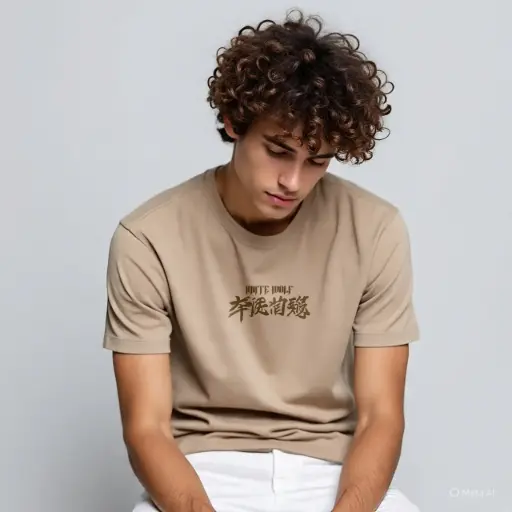 Knite Wolf Premium Men's oversize| Graphic Print | Beige |Trendy Streetwear| 