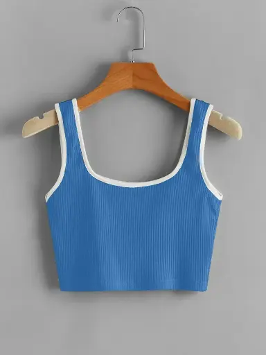 Knite wolf Women's crop top Scoop Neck Blue