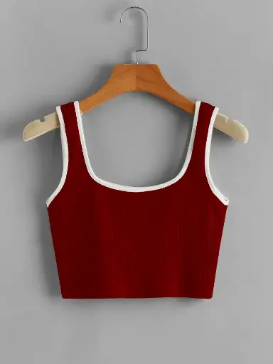 Knite wolf Women's crop top Scoop Neck maroon