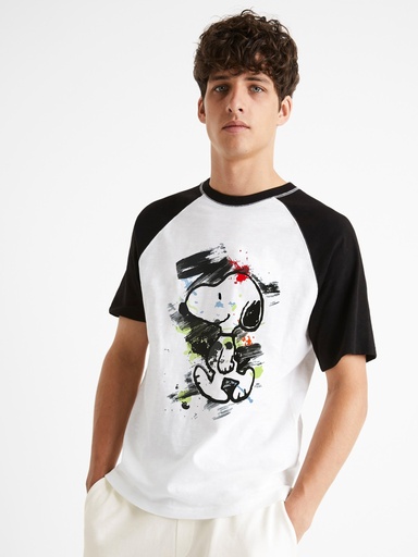 Knite Wolf Mens Printed Round Neck Raglan Half Sleeve