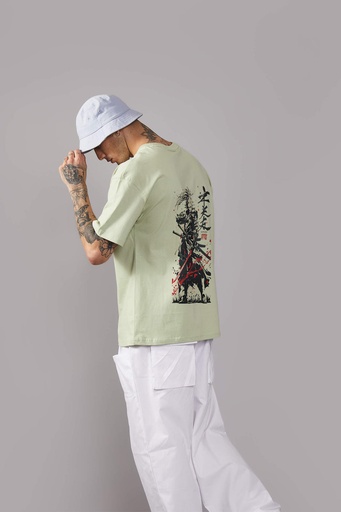 Knite wolf Mens overize premium t-shirt Samurai warrior print 180 gsm  Pista