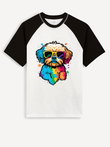 Knite Wolf Mens Printed Round Neck Raglan Half Sleeve