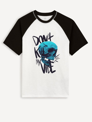 Knite Wolf Mens Printed Round Neck Raglan Half Sleeve