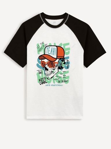 Knite Wolf Mens Printed Round Neck Raglan Half Sleeve