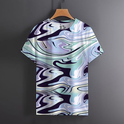 Knite Wolf Regular Men's T-shirt with fuildwaves Pattern